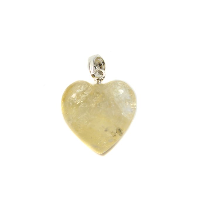 15mm Heart Pendant Citrine Heat Treated Sterling Silver (1 Piece) NETT