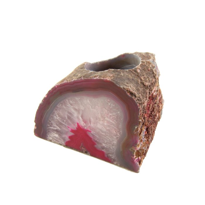 Agate End T-Light Holder Pink (1 Piece) NETT
