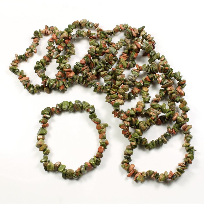 Unakite Chip Bracelets (10pcs) NETT