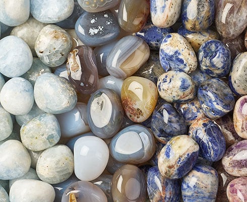 Blue and white Tumblestones