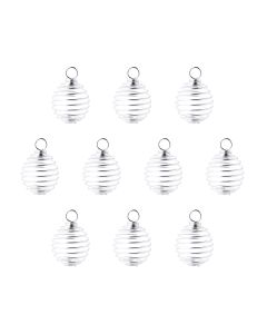 Spiral Pendant Cages Small, Silver Plated (10pcs) NETT