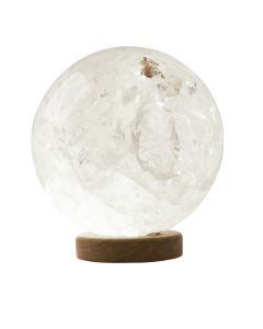 Polished Rock Crystal Sphere, B Grade with filler 240mm, with Base + USB fitting, Brazil (21kg) SPECIAL