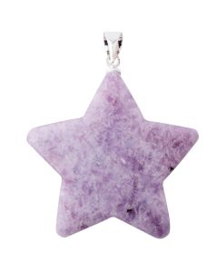 Lepidolite Puff Star Pendant with Silver Plated Bail (1pc) NETT