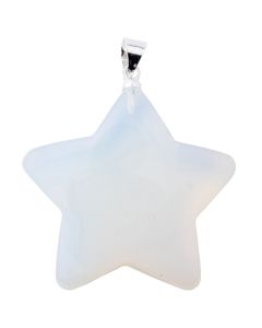 Opalite Puff Star Pendant with Silver Plated Bail (1pc) NETT