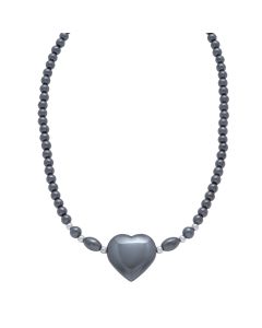 Hematine Bead Necklace with Feature Hematine Heart (1pcs) NETT