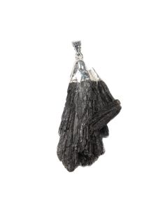 Pendant Electroplated Black Kyanite Silver Plated (1 Piece) NETT