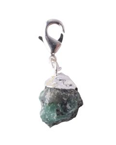Mini Rough Emerald Charm, Silver Plated (1pc) NETT