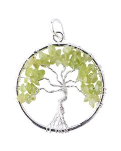 Tree of Life Pendant Peridot Silver Plated (1 Piece) NETT