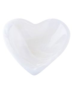 White Onyx Heart Bowl 13x13cm (1pc) NETT