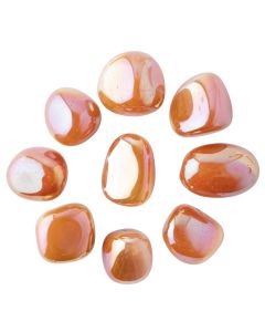 Tangerine Aura Medium Tumblestone 20-30mm, China (100g) NETT