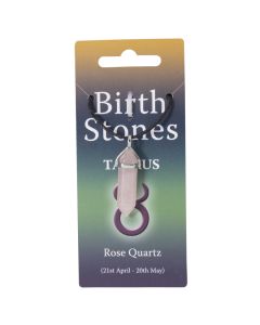 Taurus, Rose Quartz Birthstone Pendant on Thong (10pcs) NETT