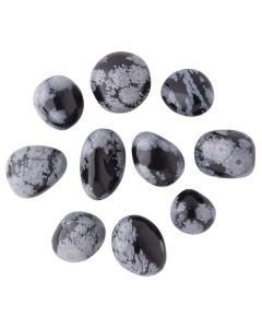 Capricorn, Snowflake Obsidian Birthstone Tumblestone  20-30mm (10pcs) NETT