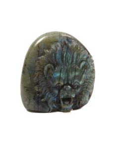 Labradorite Lion Head Relief Carving (2.5x1x3") (1 Piece) SPECIAL
