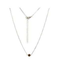 16" Necklace (Rhodium Plated) with 6mm Brown Druzy Bead (1pc) (Was £3.85 Now £1.925) NETT