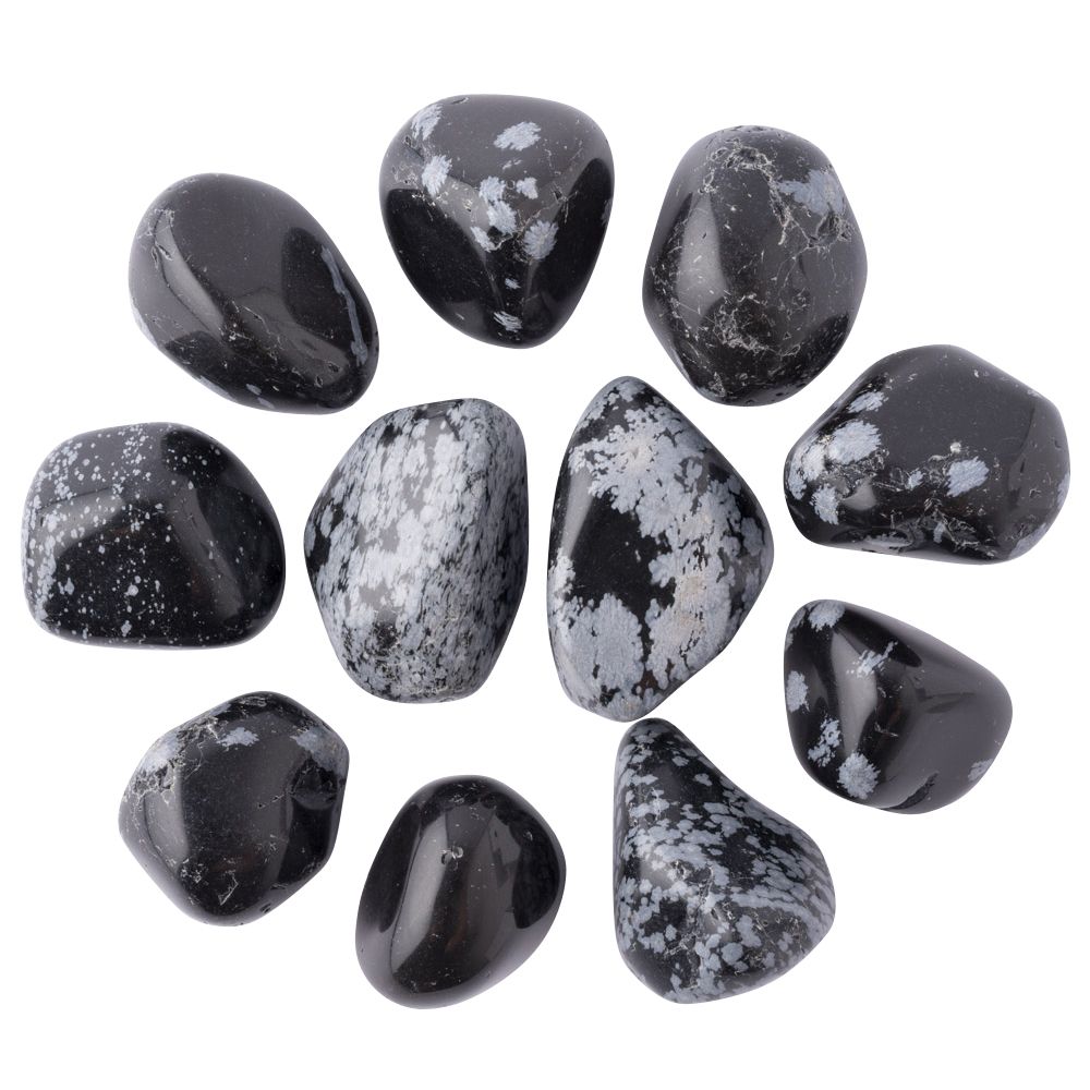Obsidian Snowflake Extra Large Tumblestone 30 50mm 250g Nett Obsidian Snowflake Extra Large Tumblestone 30 50mm 250g Nett